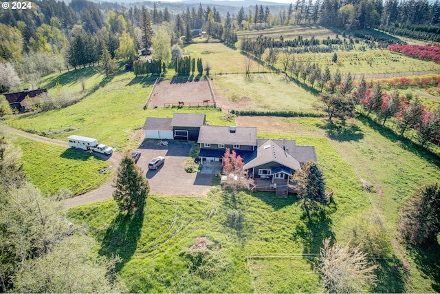 bird's eye view with a rural view