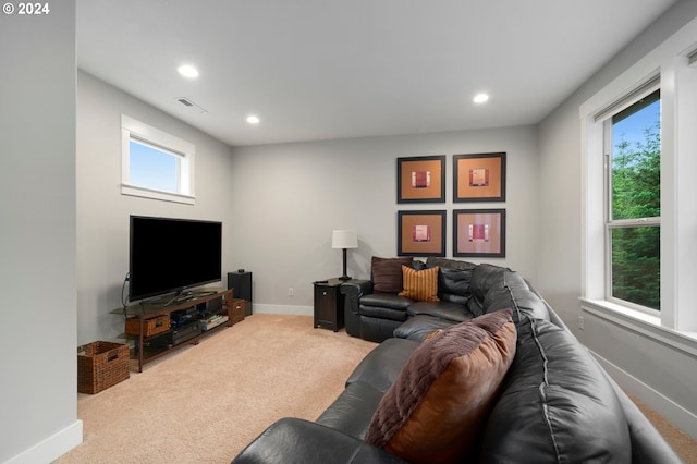 view of carpeted living room