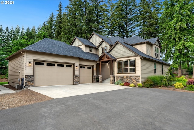 craftsman-style house with a garage