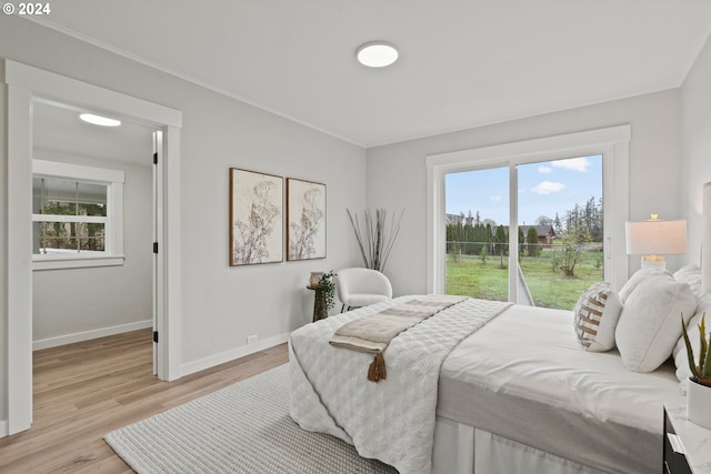 bedroom featuring light hardwood / wood-style flooring