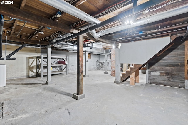 basement with washer / clothes dryer