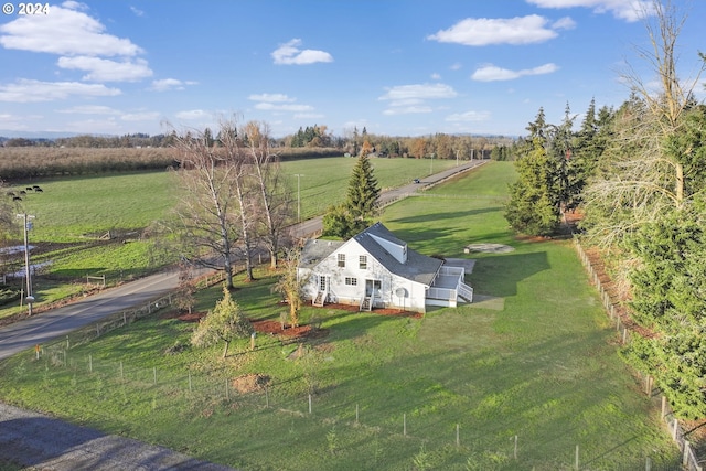 aerial view featuring a rural view