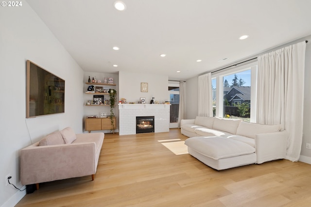 living room featuring light hardwood / wood-style floors