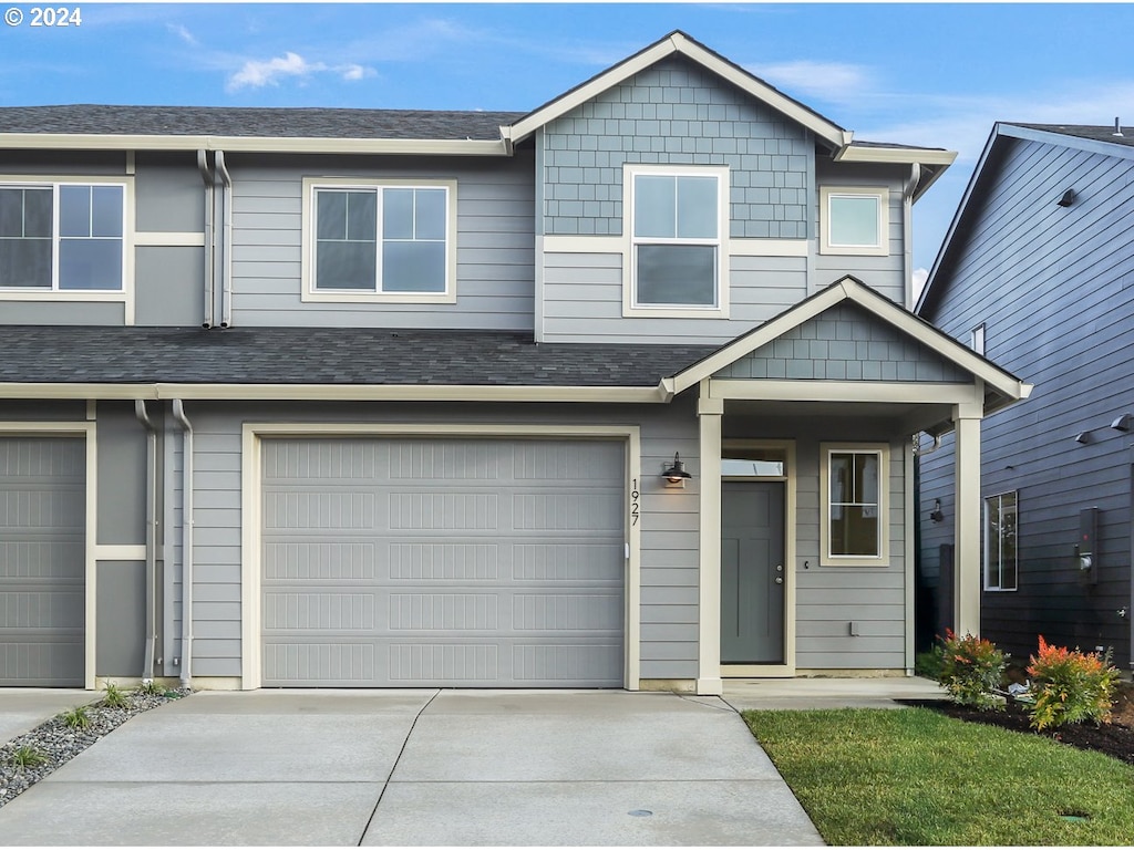 view of property featuring a garage