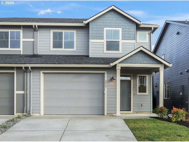 view of property featuring a garage