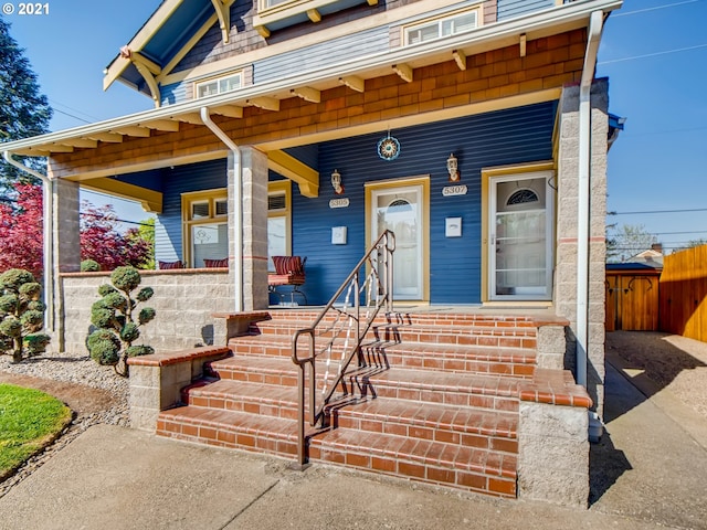 view of front of home with a porch