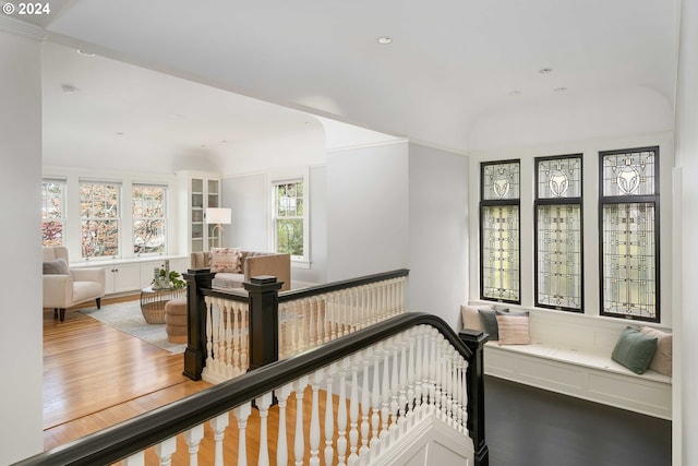 corridor featuring hardwood / wood-style flooring