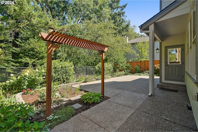 view of patio / terrace with a pergola