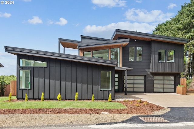 modern home with a garage