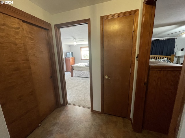 corridor with carpet floors