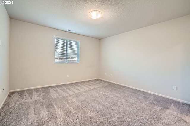 empty room featuring carpet and a textured ceiling