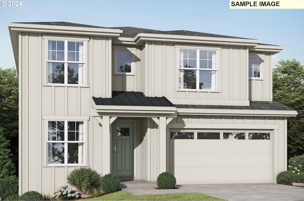 view of front facade featuring a garage