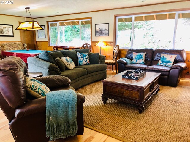 interior space featuring crown molding