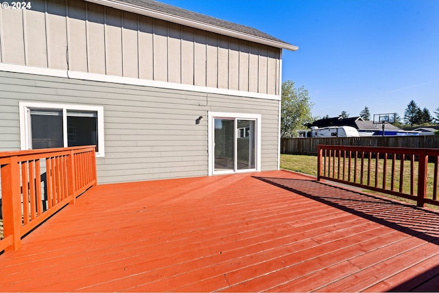 deck with a lawn