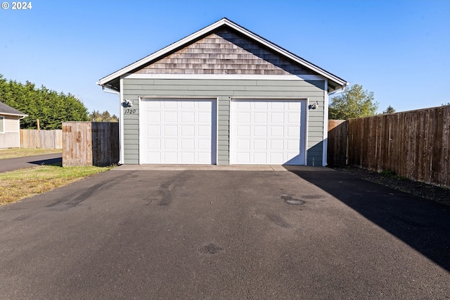 garage with wooden walls