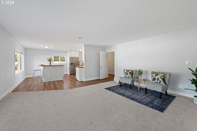 living room with hardwood / wood-style flooring