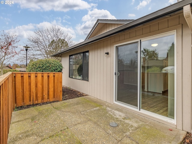 view of home's exterior with a patio area