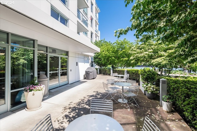 view of patio with area for grilling