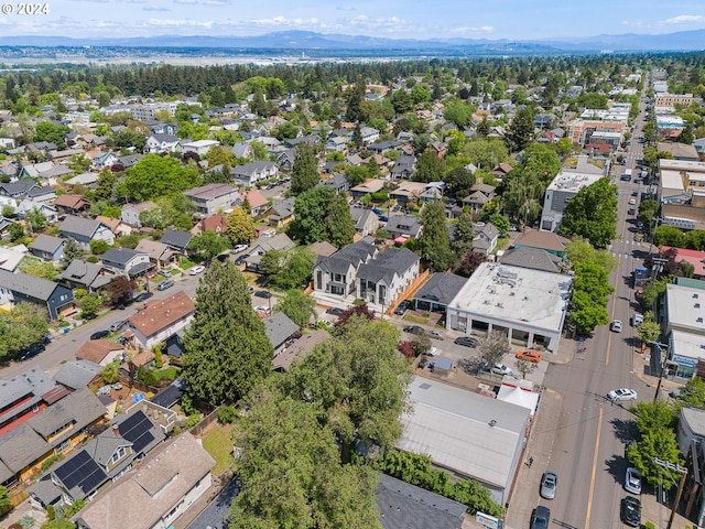 bird's eye view with a mountain view