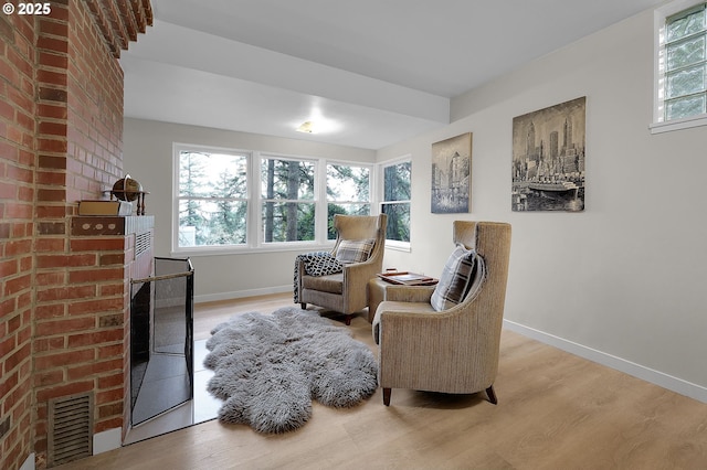 living area featuring wood-type flooring