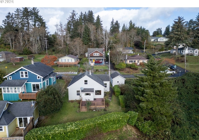 drone / aerial view with a residential view