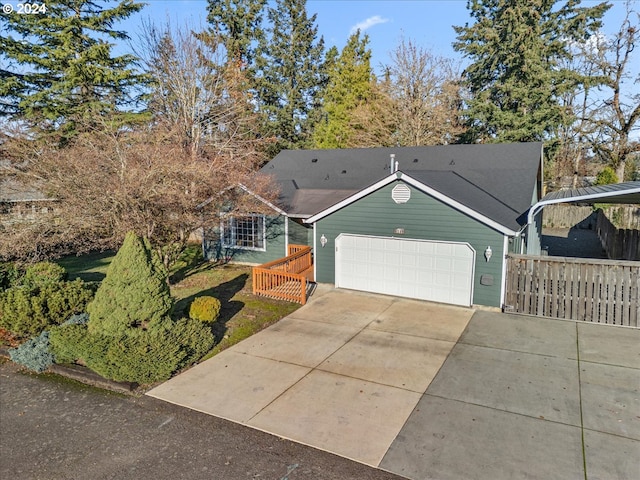 view of front of home featuring a garage