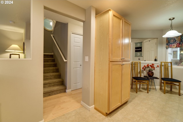 interior space with light hardwood / wood-style flooring