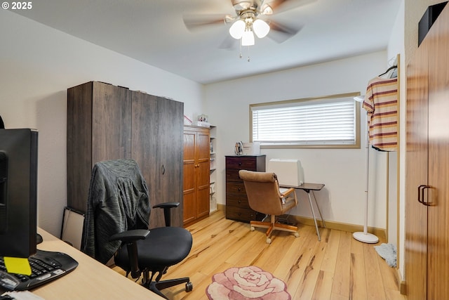 4837 Auburn Rd NE, Salem, OR 97301 - office space featuring light wood-type flooring, ceiling fan, and baseboards