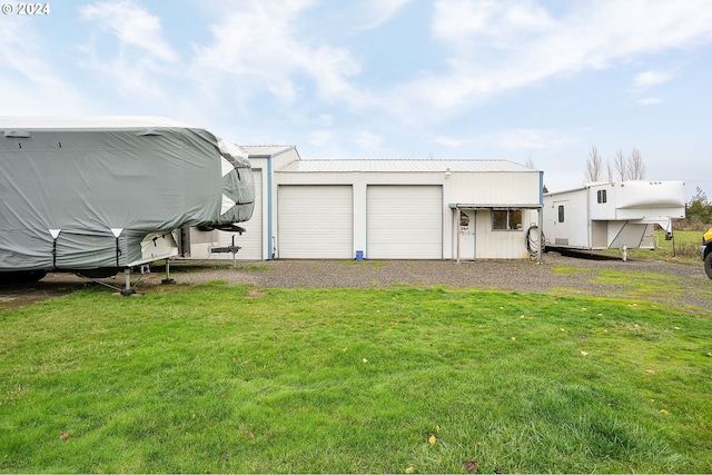 exterior space featuring a garage