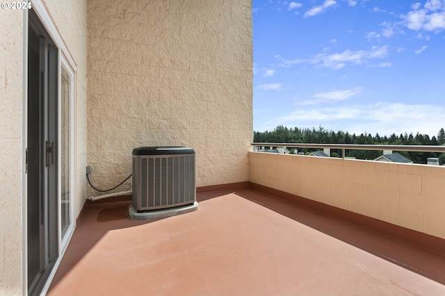 balcony featuring cooling unit