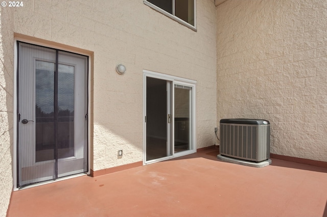 view of patio featuring central air condition unit