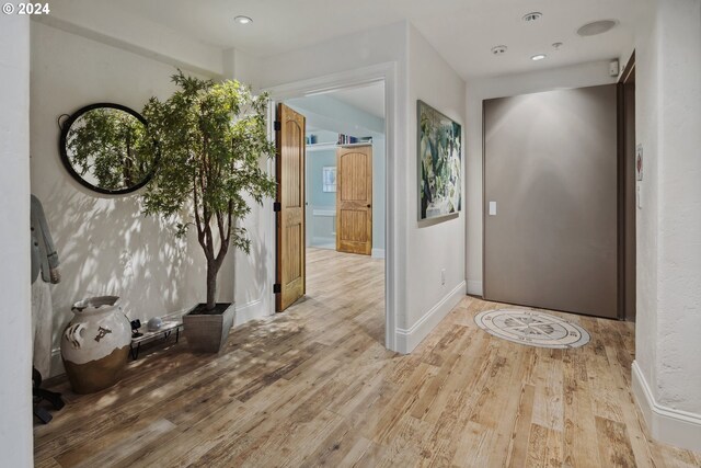 entryway featuring light wood-type flooring