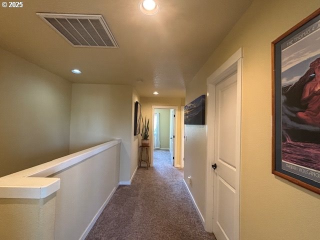 834 NW 3rd Ave, Canby, OR 97013 - hallway featuring an upstairs landing, carpet floors, recessed lighting, and baseboards