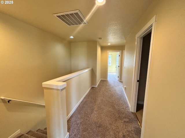 834 NW 3rd Ave, Canby, OR 97013 - hallway with recessed lighting, carpet floors, an upstairs landing, and baseboards