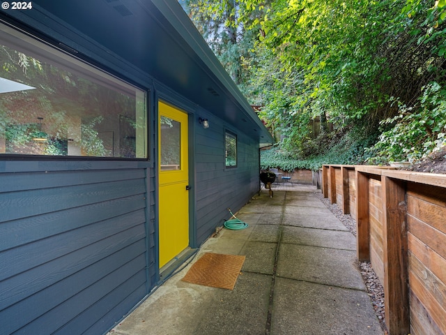 view of home's exterior featuring a patio area