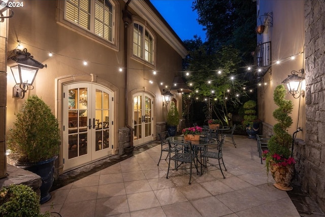 view of patio / terrace featuring french doors