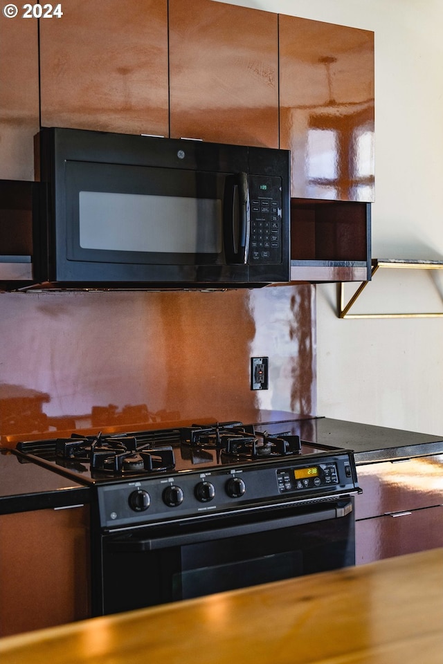 kitchen with black appliances