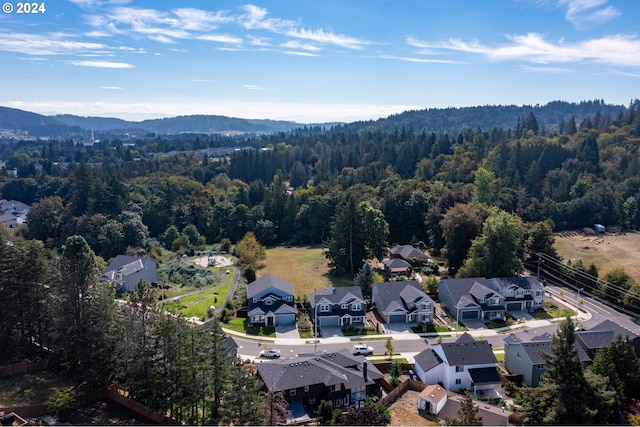 bird's eye view featuring a mountain view