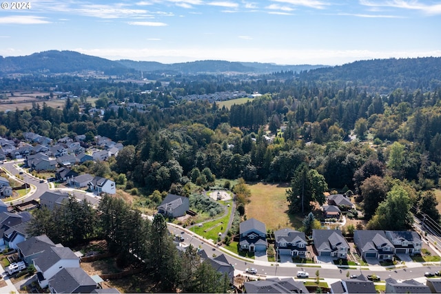 bird's eye view featuring a mountain view