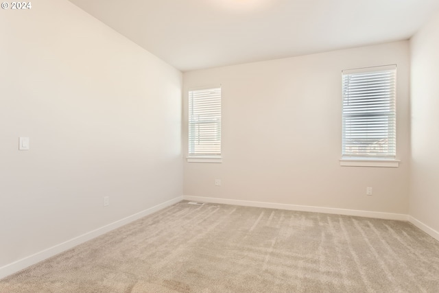 empty room featuring light carpet and a wealth of natural light