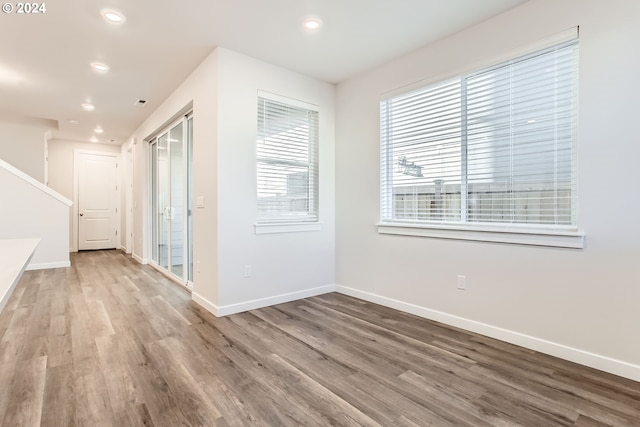 interior space with hardwood / wood-style floors