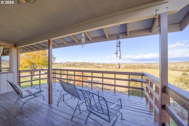 deck with a rural view