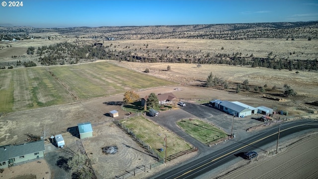 aerial view with a rural view