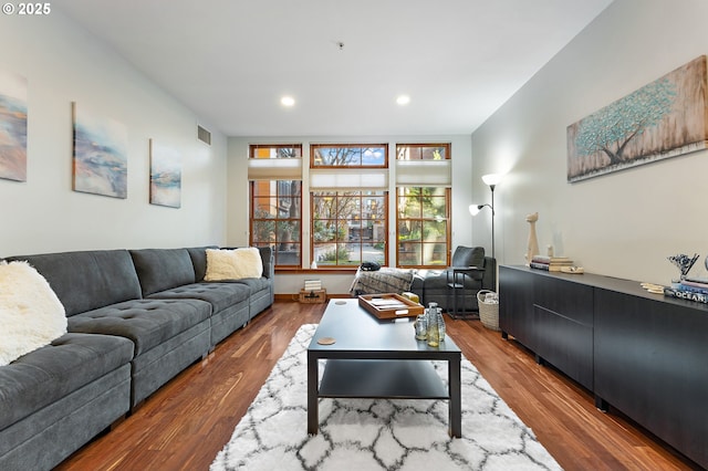 living room featuring hardwood / wood-style floors