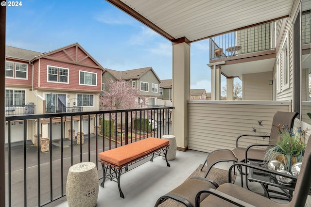 balcony with a residential view