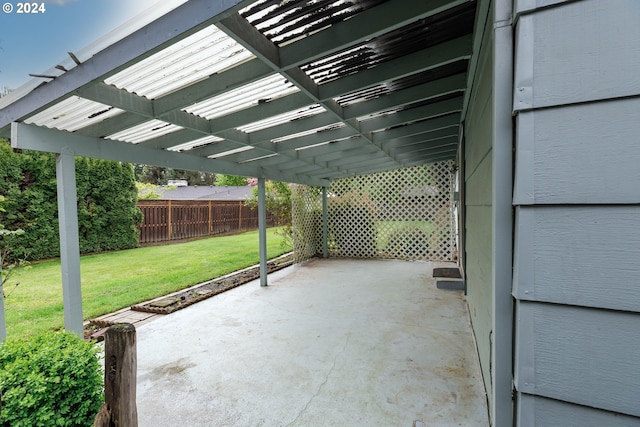 view of patio / terrace featuring a pergola