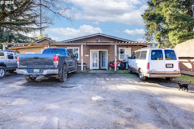 view of front facade with french doors