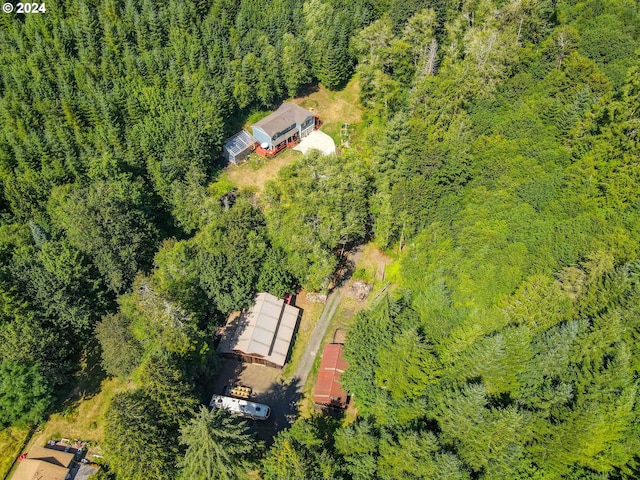 drone / aerial view with a view of trees