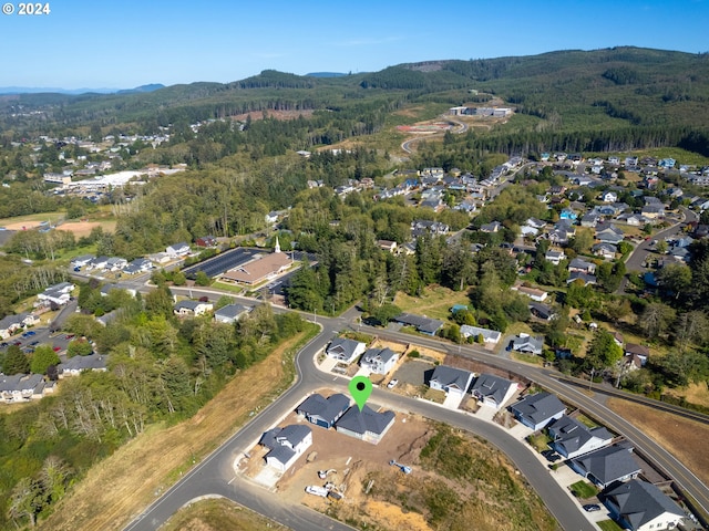 bird's eye view featuring a mountain view