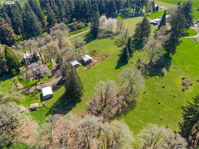 bird's eye view featuring a rural view